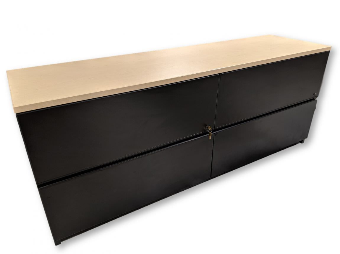 Lateral Storage Credenza with Maple Top