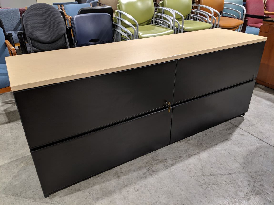 Lateral Storage Credenza with Maple Top
