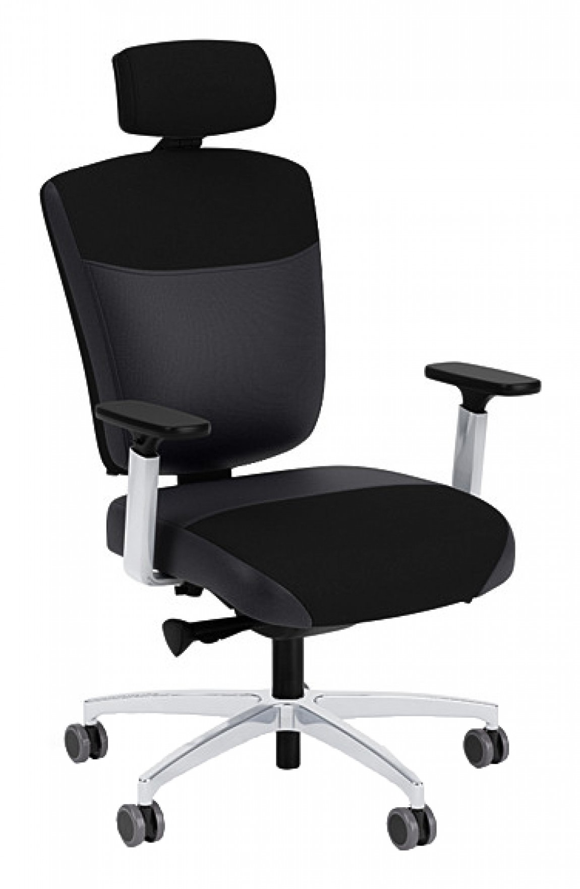 Office Chair with Lumbar Support - Black - Brisbane HD by Via Seating