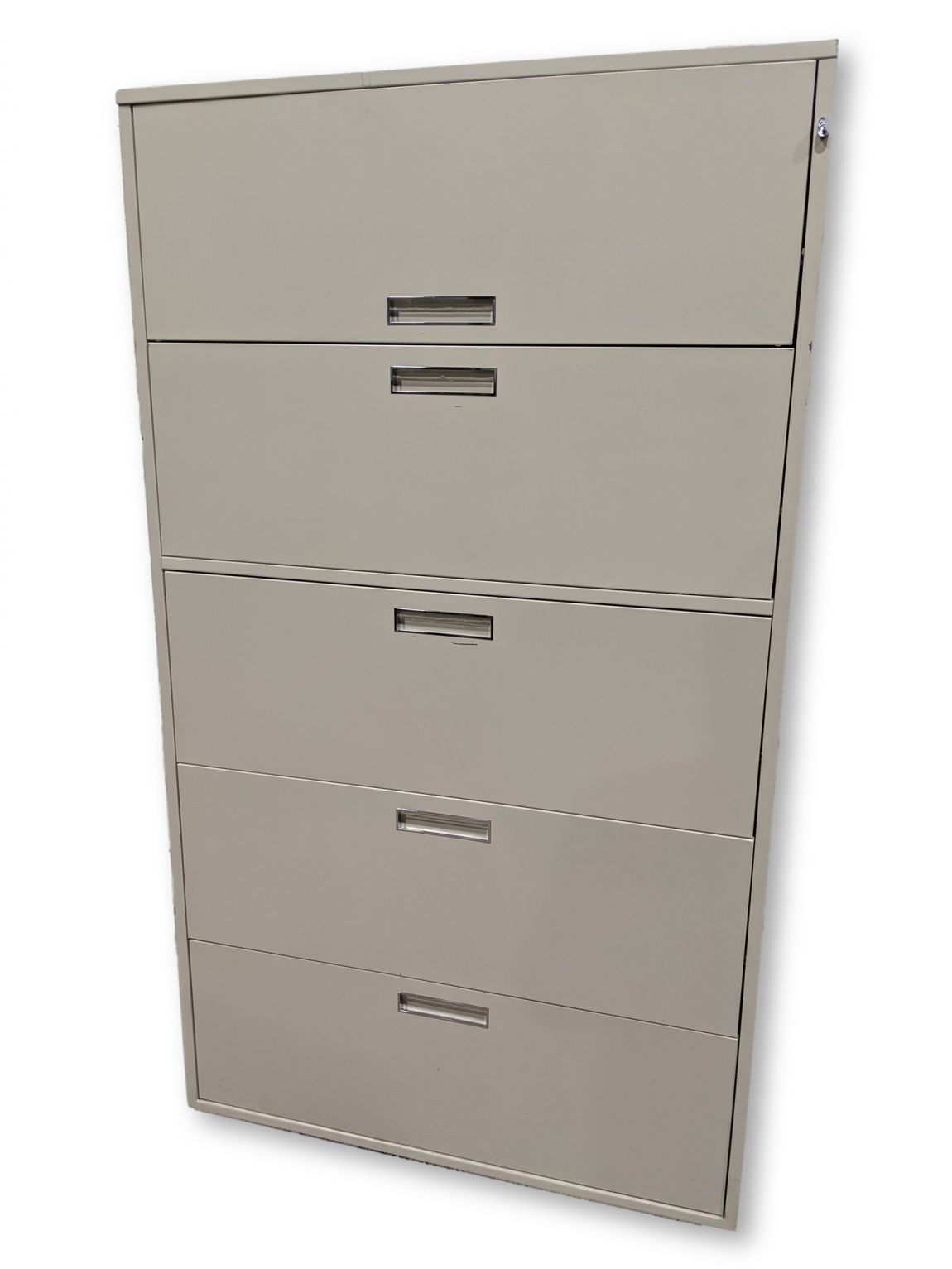Putty Metal 5 Drawer Lateral Filing Cabinet – 36 Inch Wide