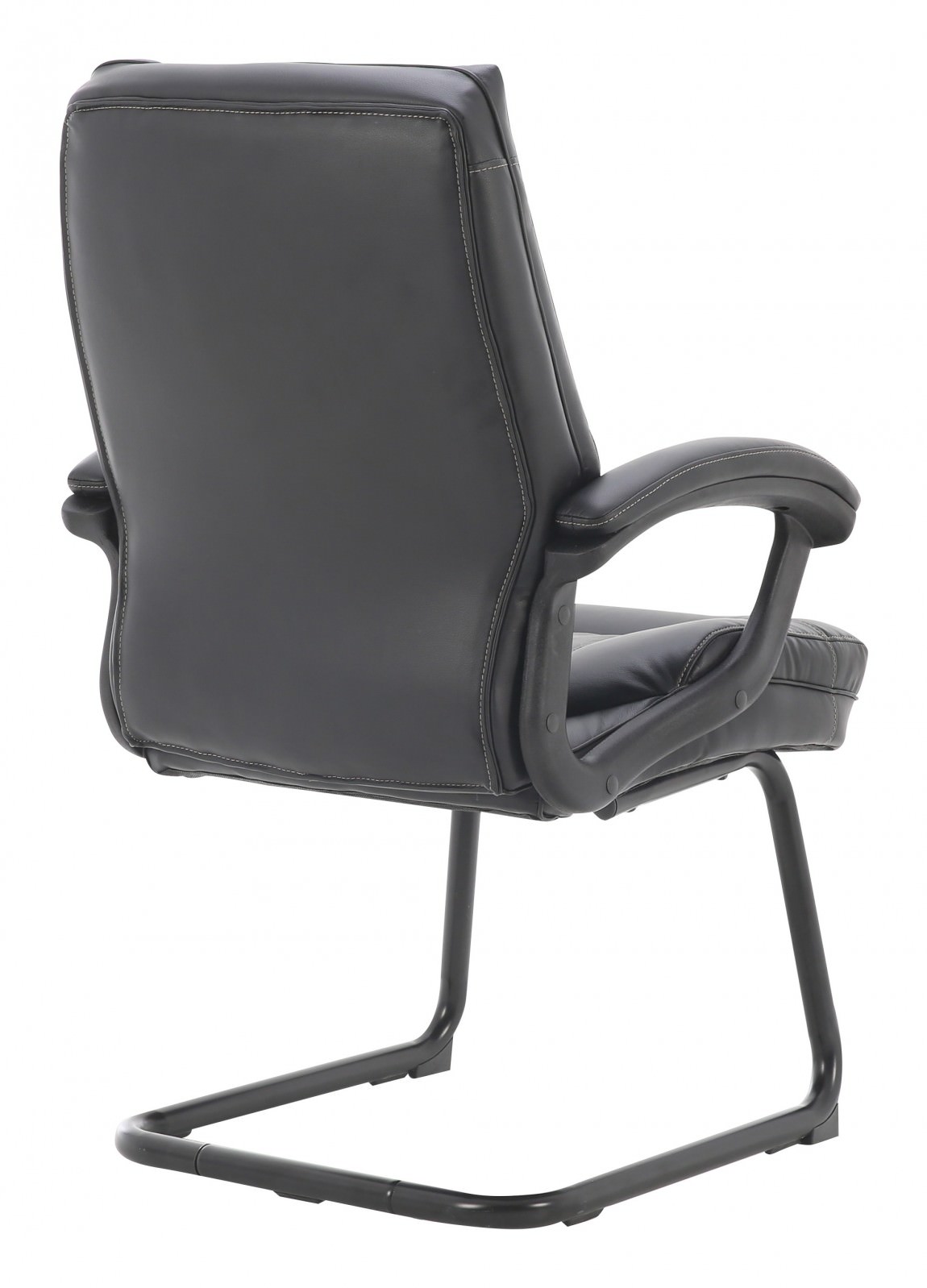 Black Vinyl Sled Type Chair Work Smart by Office Star Products