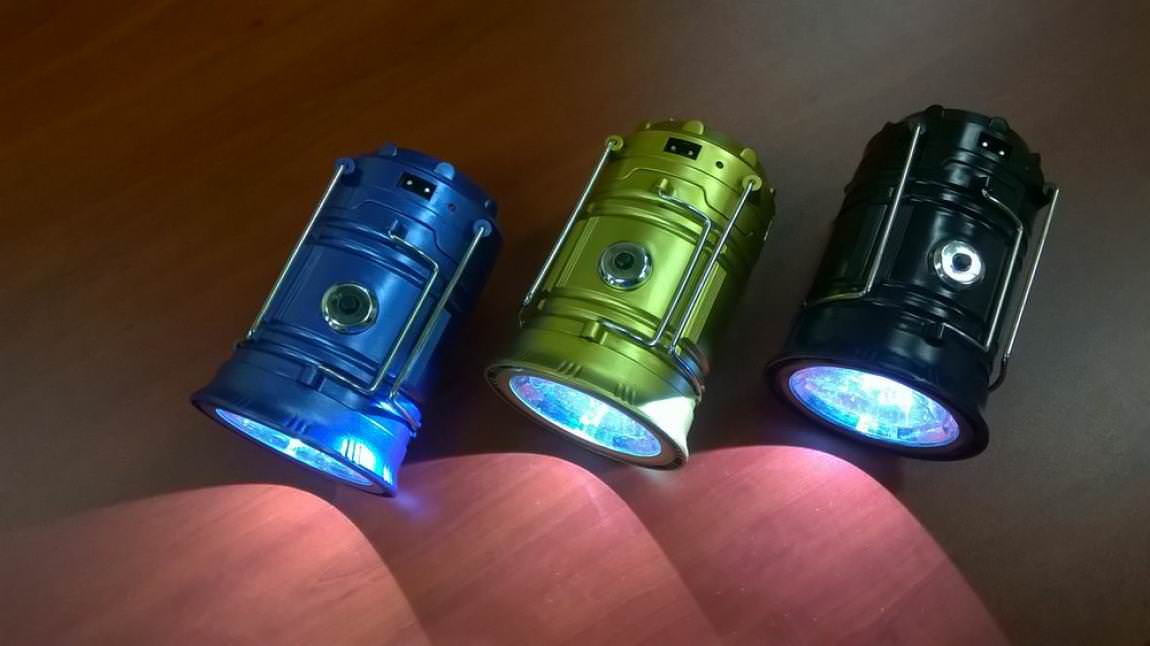 LED Solar Lantern and Flashlight with USB Power Outlet