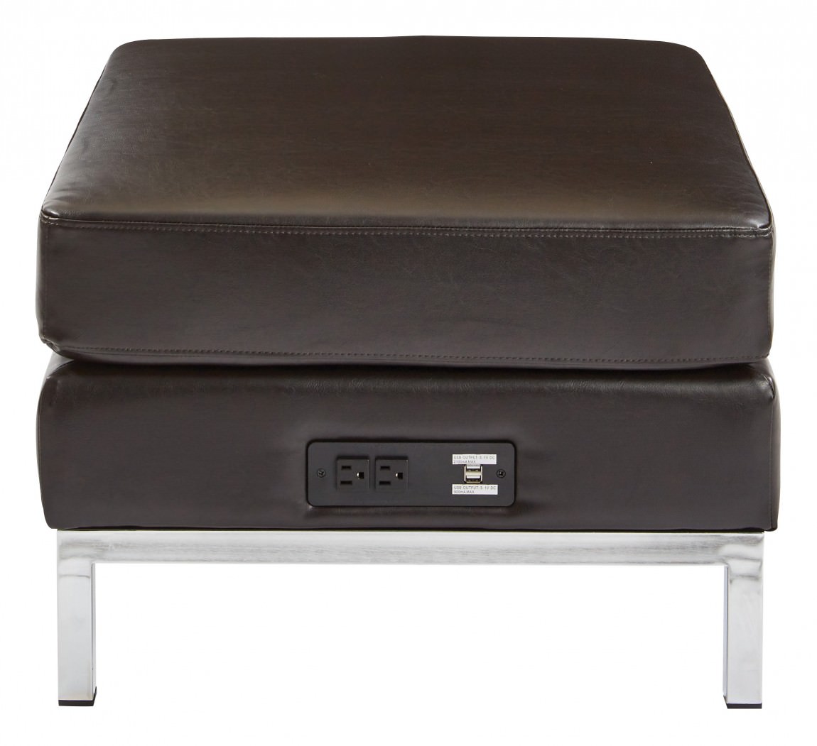 Ottoman with Charging Station