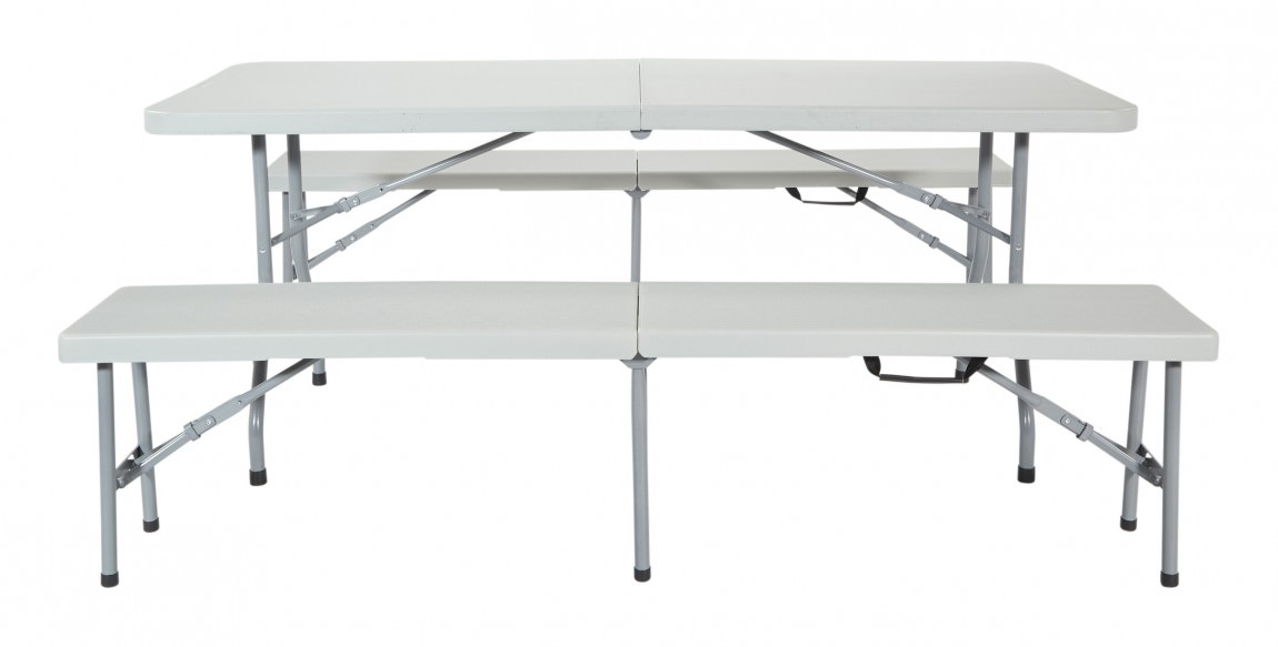 6' Folding Table and Benches Combo
