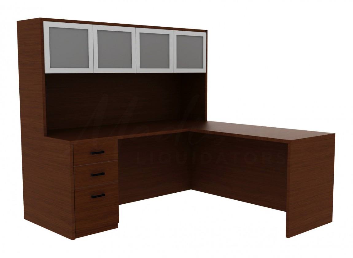 L-Shaped Office Desk with Hutch