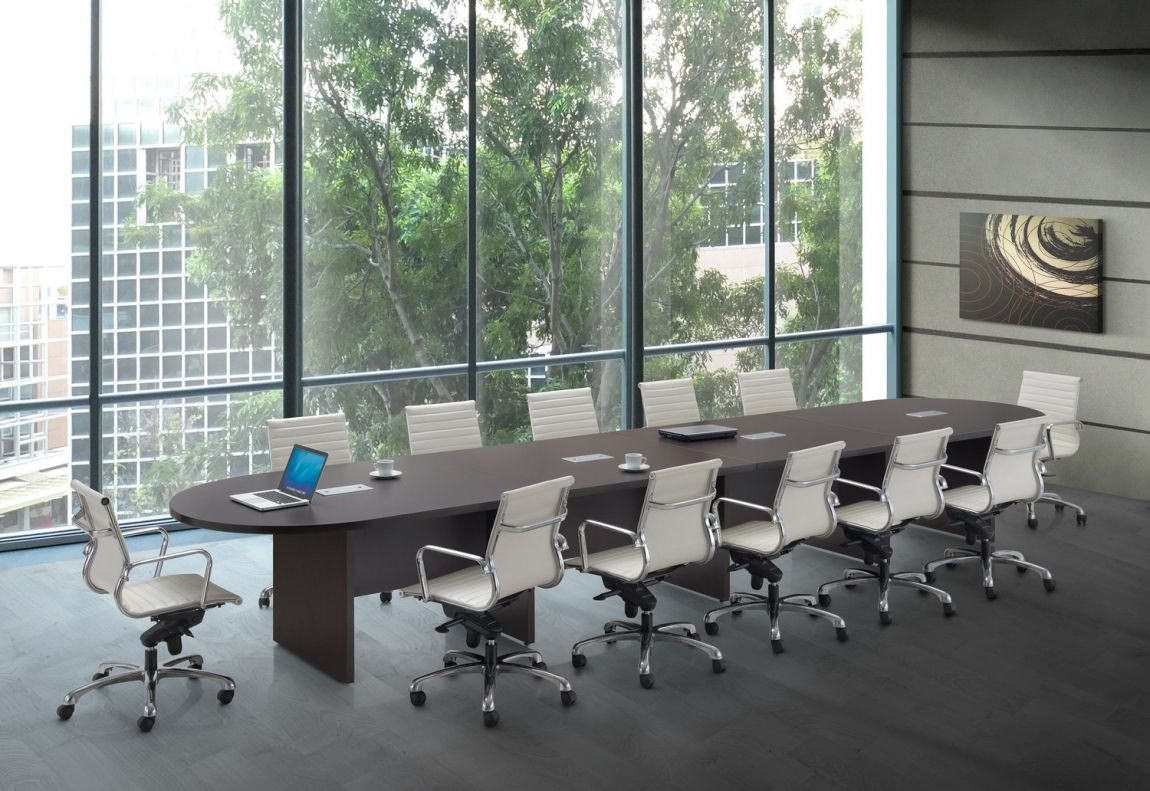 Racetrack Conference Table With Grommets