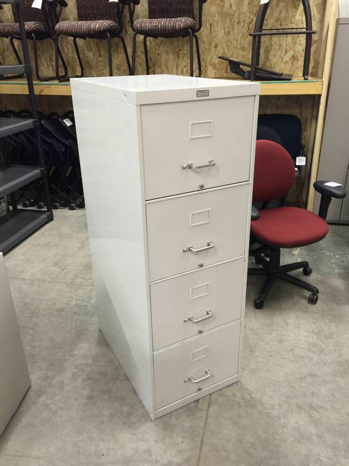 4 Drawer White Legal File Cabinet