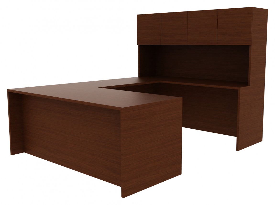 Sienna Mahogany Computer Desk with Hutch Amber by Cherryman Madison