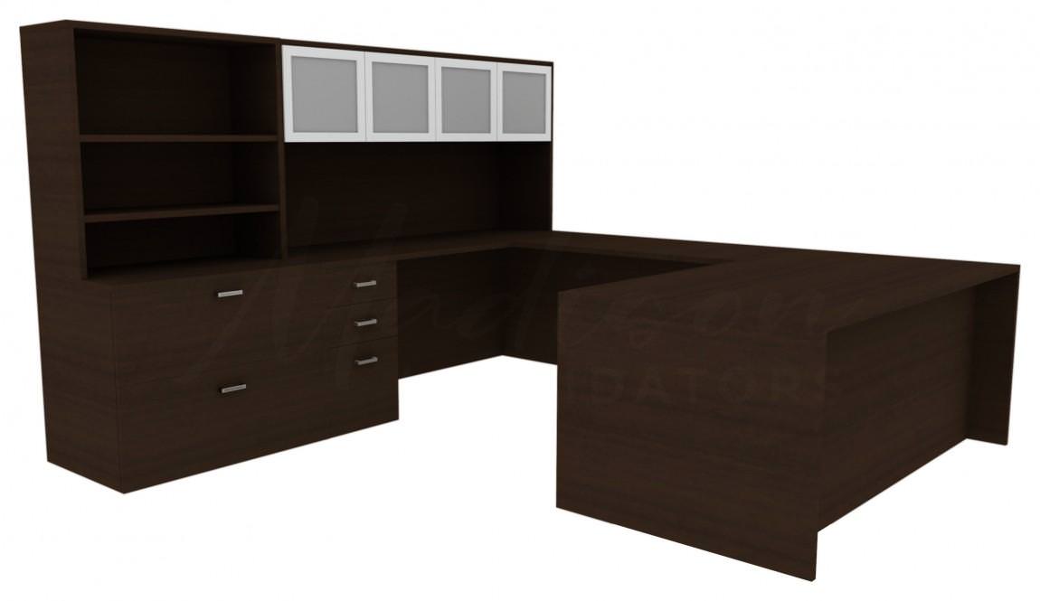 U Shaped Desk with Storage
