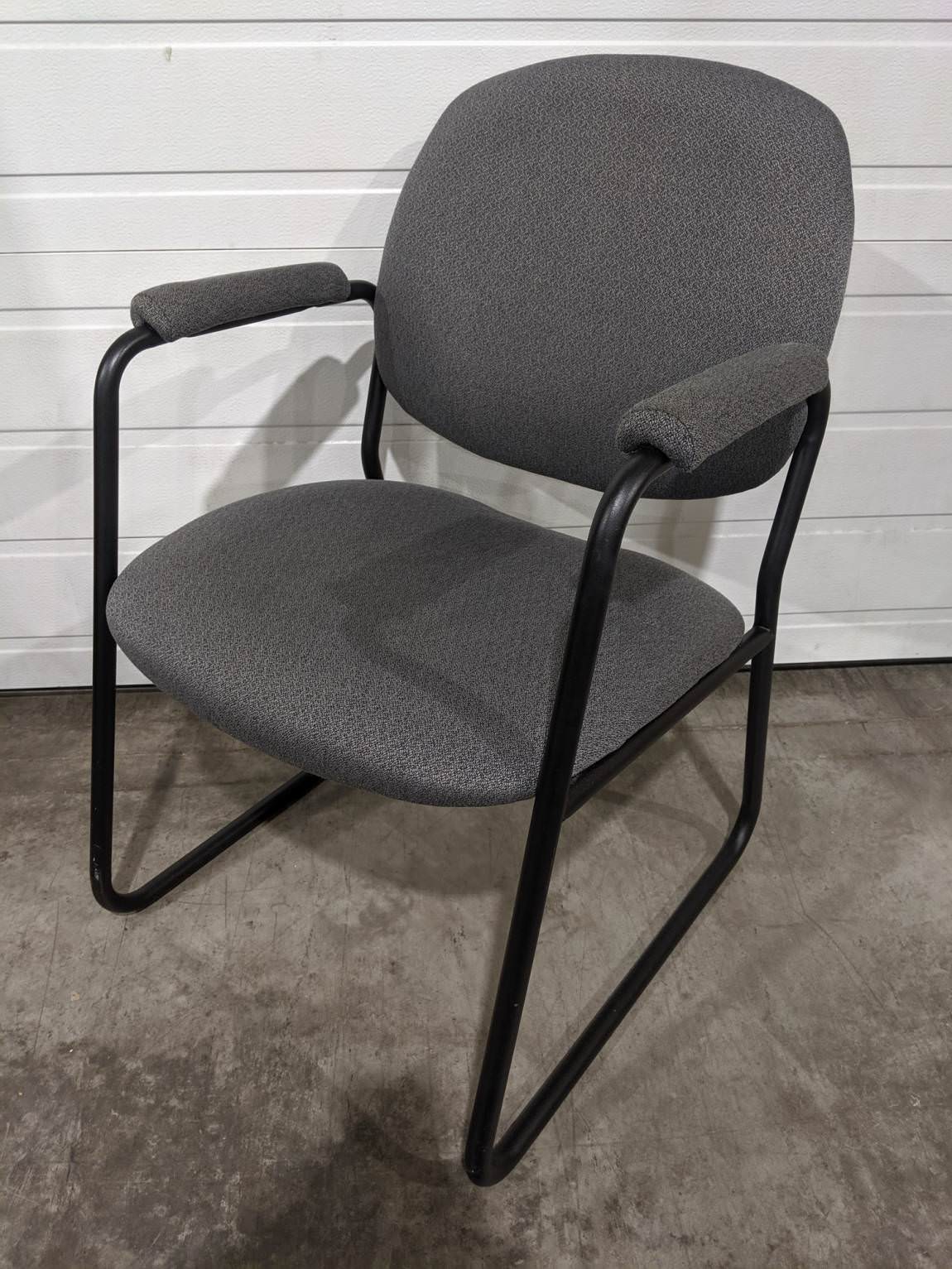 Global Gray Guest Chairs with Metal Frame 