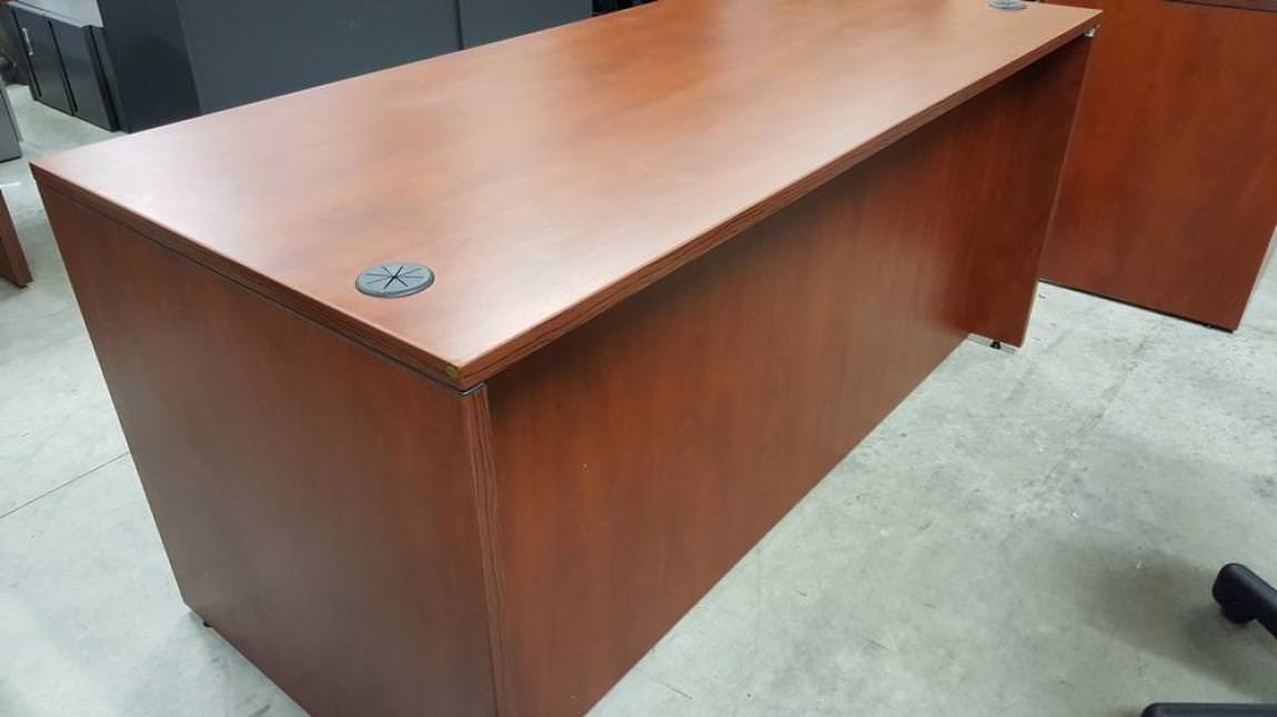 Cherry 65x30 Desk with Locking Drawers