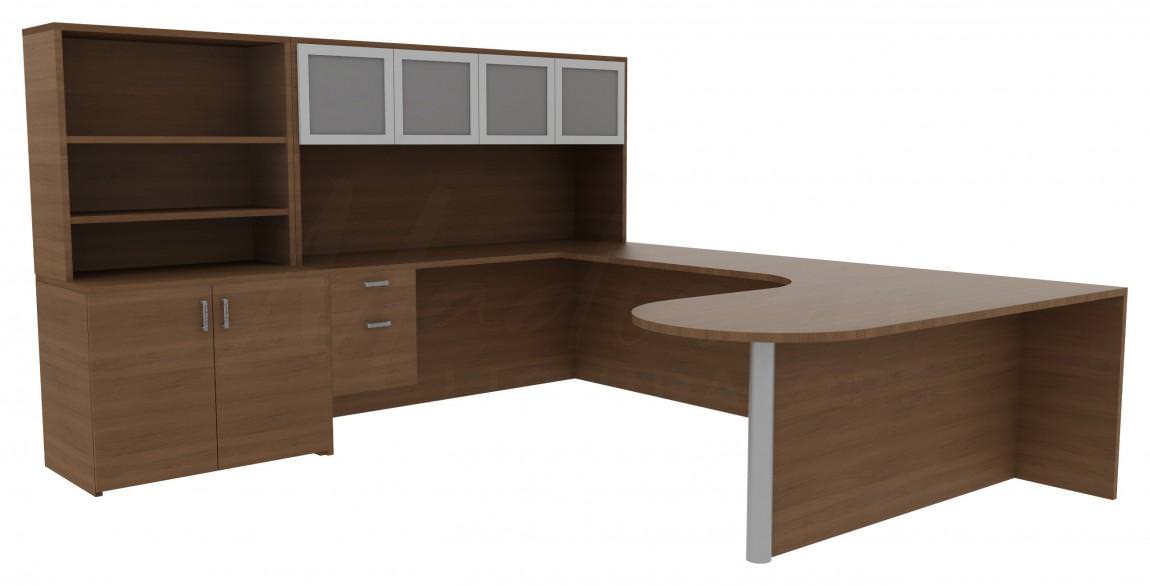 U Shaped Desk with Hutch
