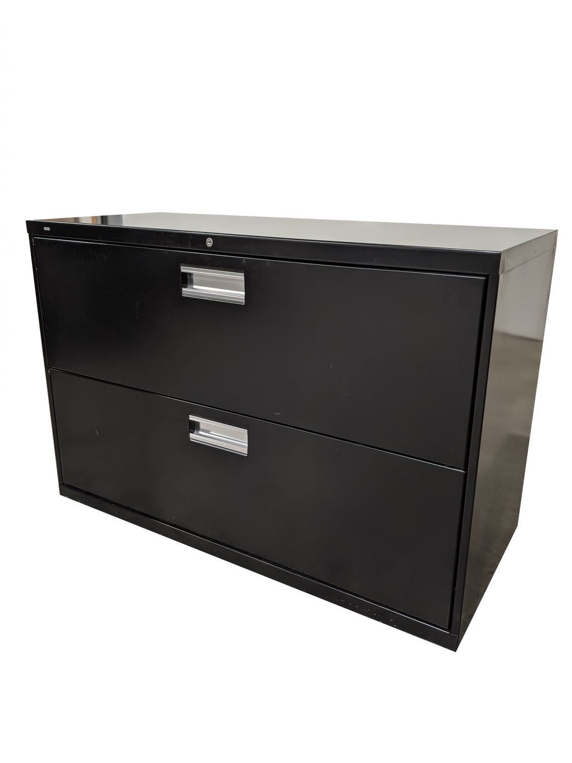 Black Black Hon 2 Drawer Lateral Filing Cabinet – 42 Inch Wide by Hon