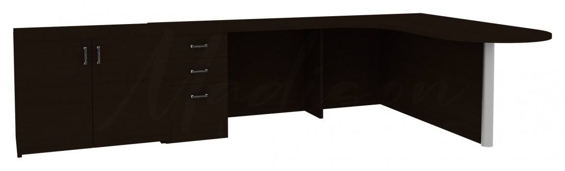 L Shaped Desk with Storage Cabinet
