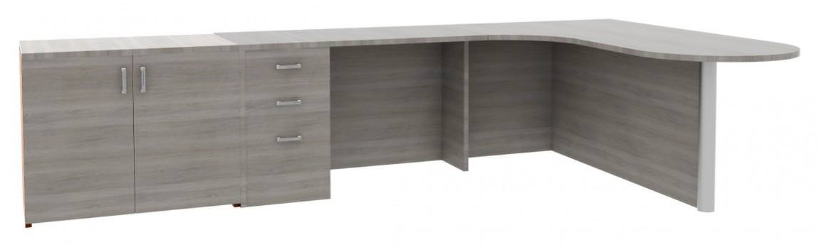 L Desk with Drawers