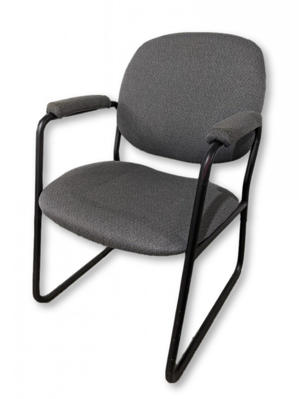 Gray Guest Chair with Metal Frame