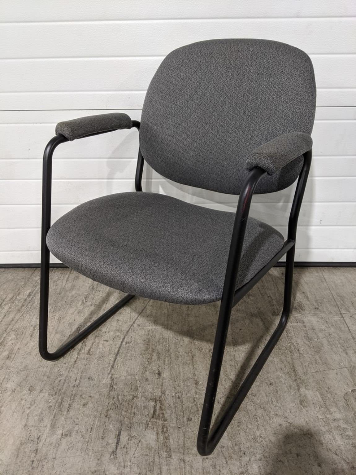 Gray Guest Chair with Metal Frame