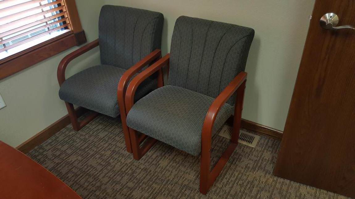 Gray Cherry Guest Waiting Office Chair Chairs