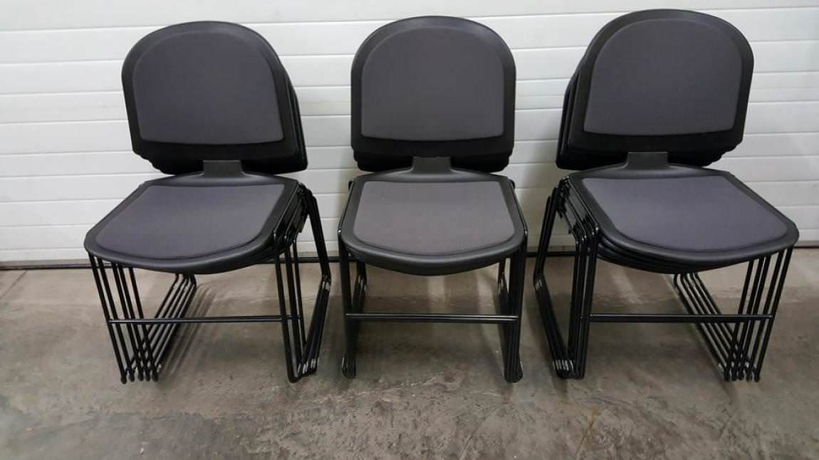 Black and Charcoal Stacking Guest Chairs