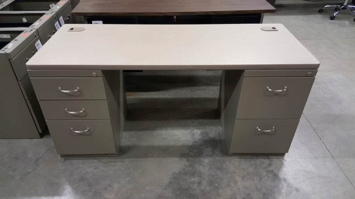 Matching Gray Desk Drawer Pedestal Set