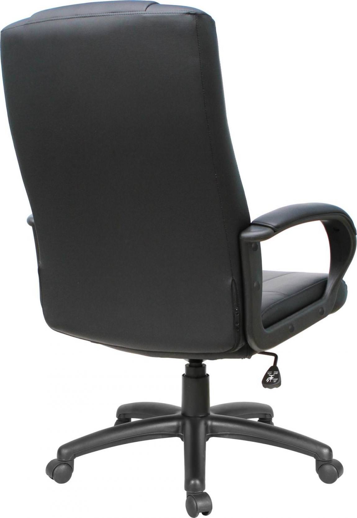 High-Back Black Management Chair with Upholstered Arm Caps