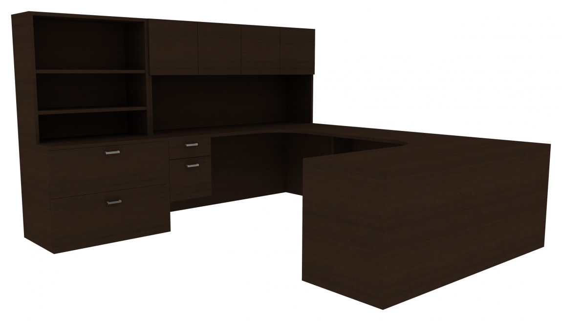 Black Cherry Desk with Storage Shelves Amber by Cherryman