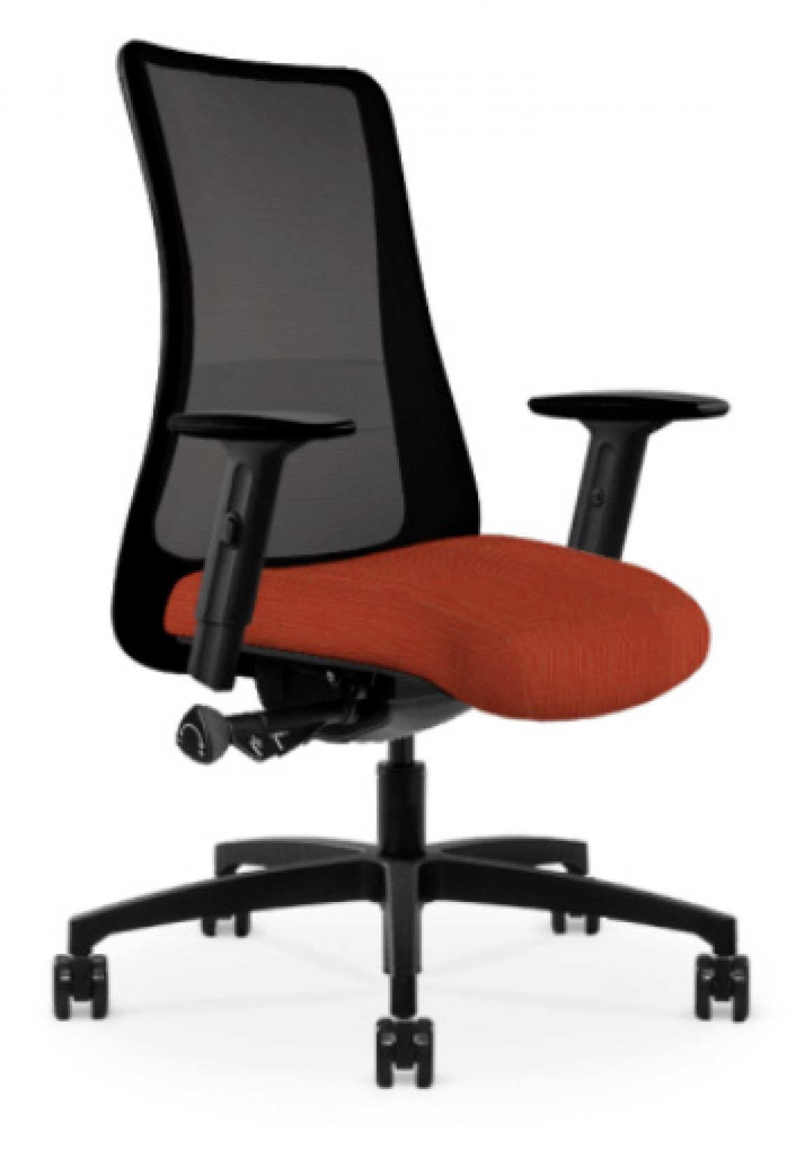 Black Copper Mesh Antimicrobial Office Chair w/ Red-Orange Seat
