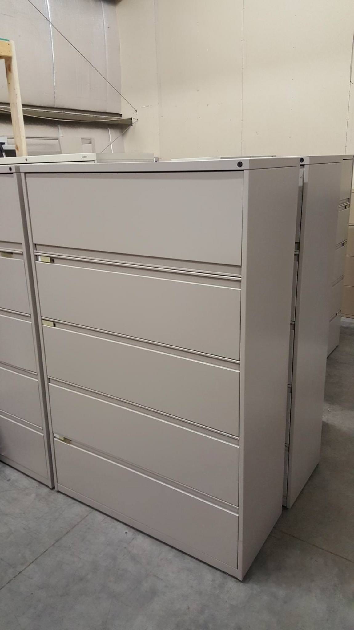 Harpers 5 Drawer Putty Lateral File Filing Cabinet