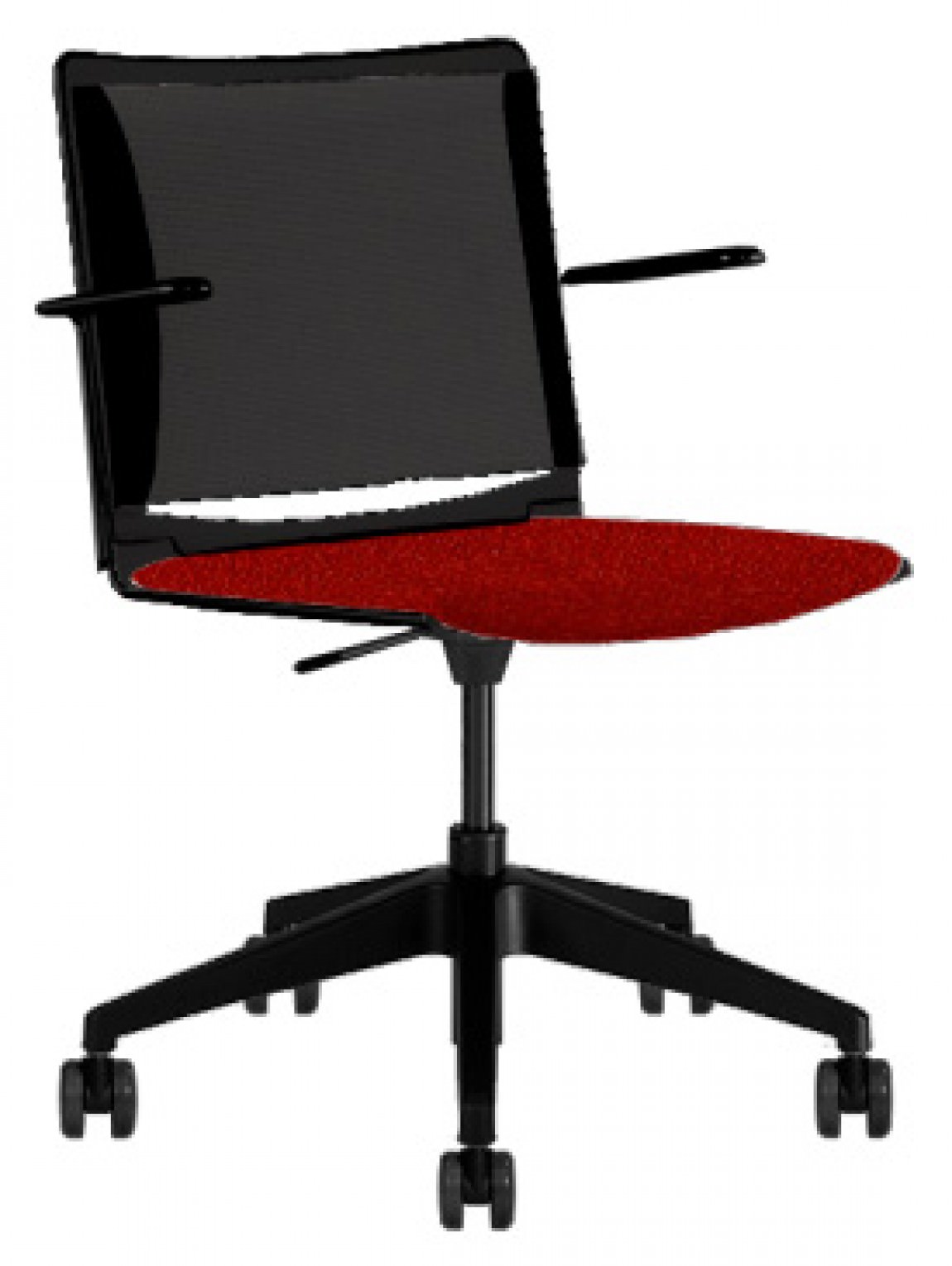Black Copper Mesh Office Task Chair w/ Red Seat