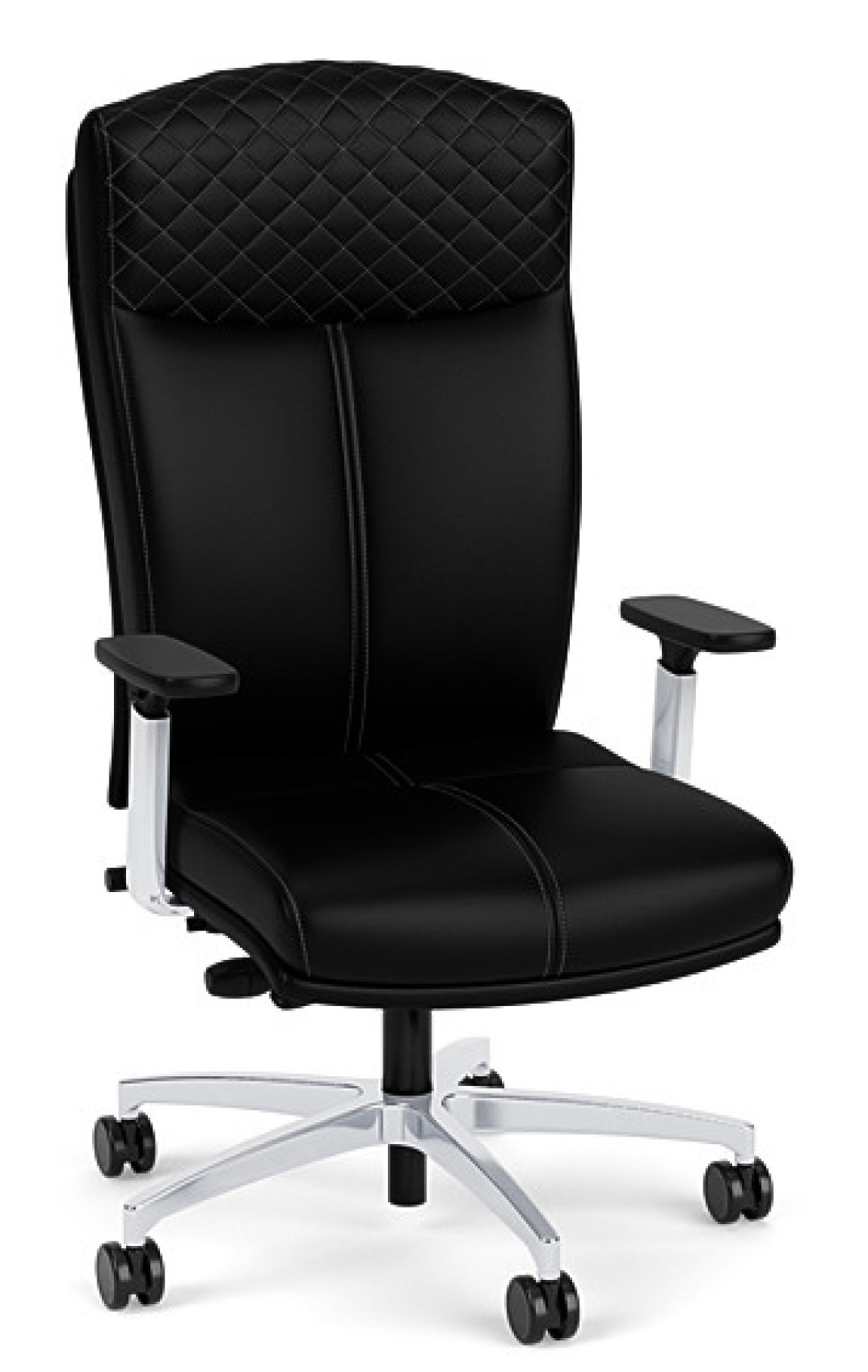 Black Leather Diamond Stitch Executive Office Chair