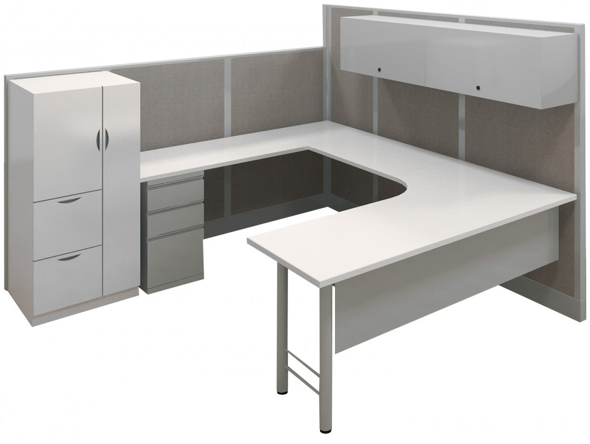 8FT x 8FT Management Office Desk Cubicle with Storage Cabinet - EXP Panel  System by Express Office Furniture | Madison Liquidators