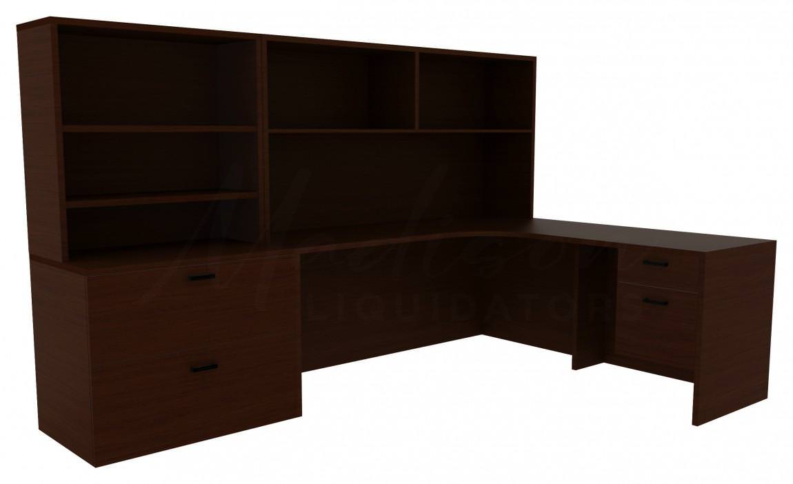 L Shaped Desk with Hutch and Storage
