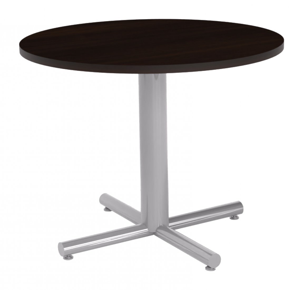 Eko Round Meeting Table 1200mm Round, Nordic Maple Top / Silver Frame, Desks & Tables, Knight, Leaner Tables, Meeting Tables, Office Furniture  & Presentation — Discount Office