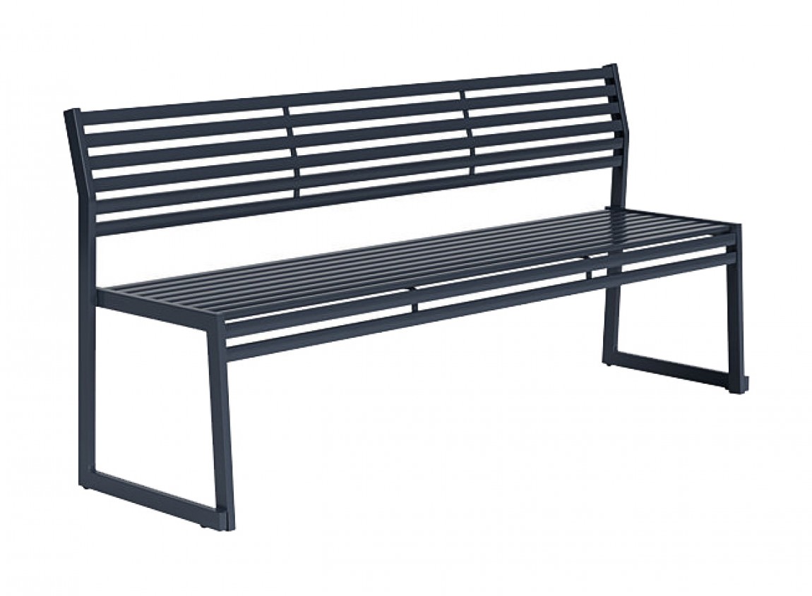 Matte Anthracite Metal Park Bench : D225-_-FA | Cortina by Via Seating ...