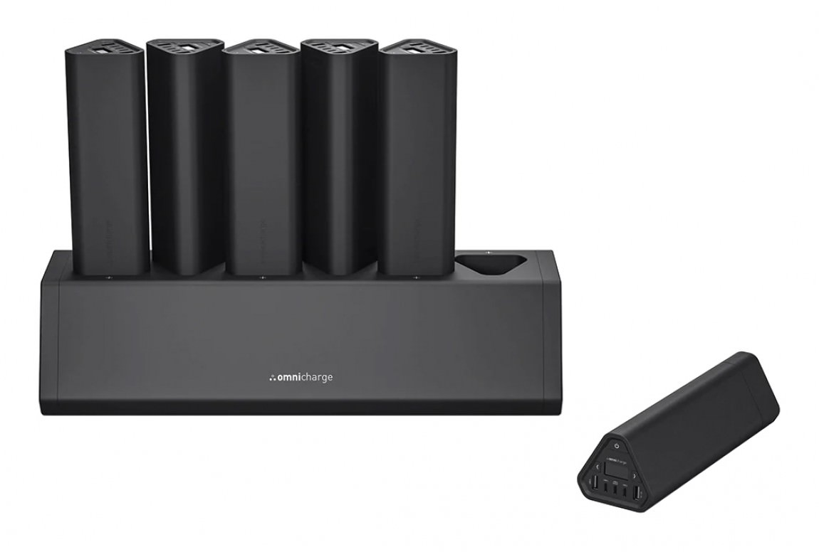 Six Portable AC Batteries with Charging Dock