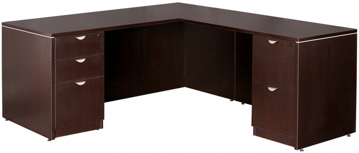 L Shape Desk With Return And 5 Locking, L Shaped Office Desk With Locking Drawers