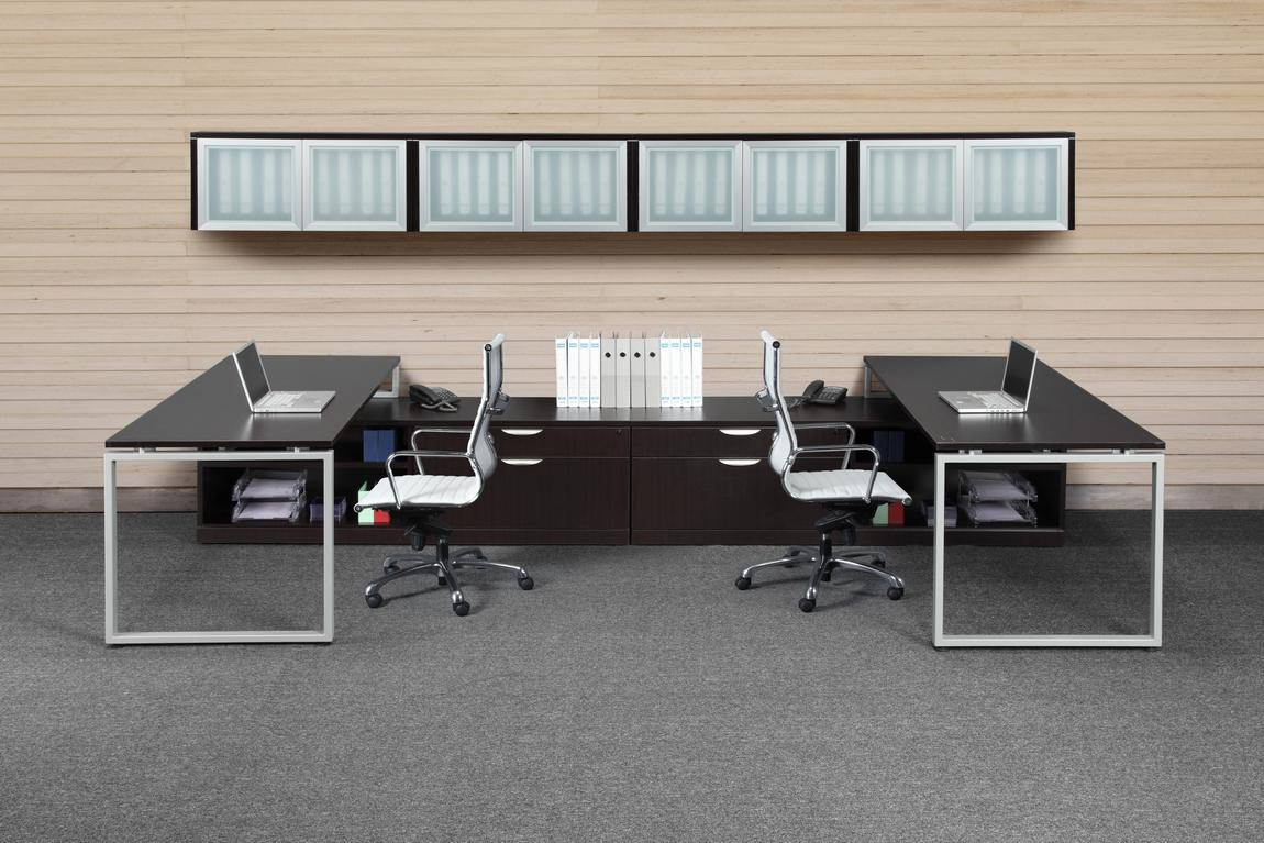 2 Person L Shaped Office Desk with Storage | Madison Liquidators