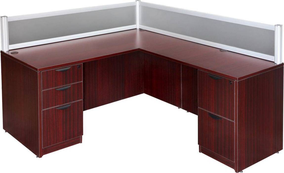 579 L Shaped Desk With Drawers And Privacy Panels 1 
