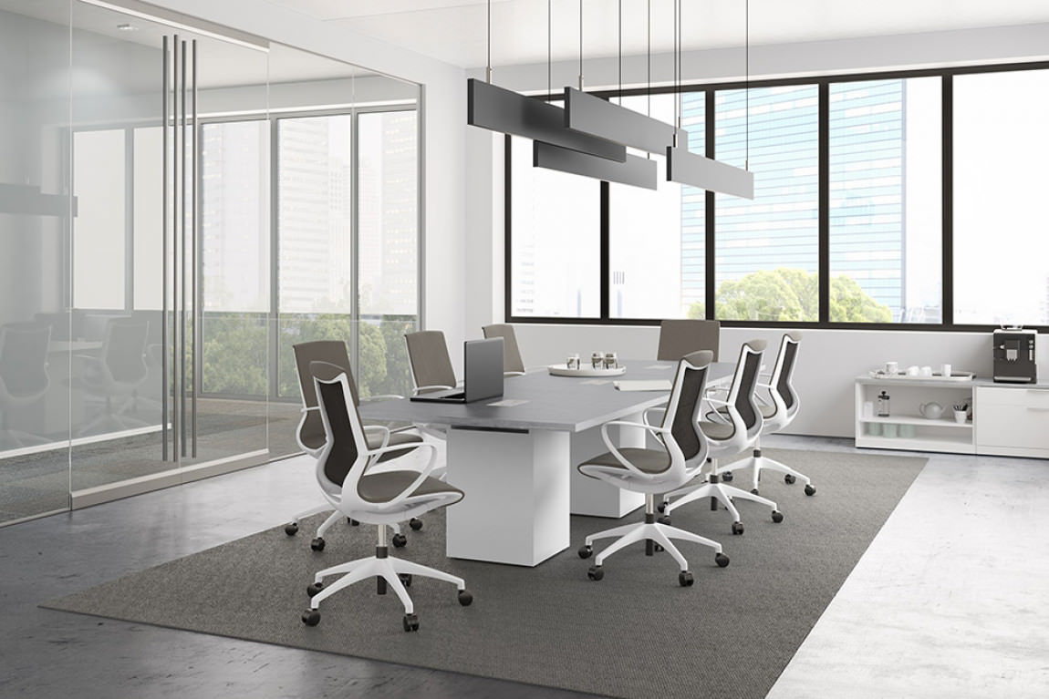 Cube Base Rectangular Conference Table