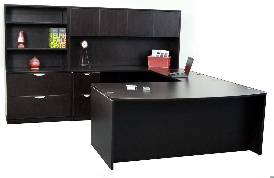 U Shaped Desk With Hutch And Storage, Executive U Shaped Desk With Hutch And Storage Cabinet