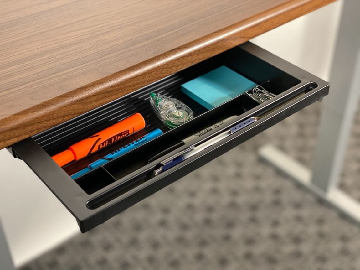 White Small Pencil and Accessory Drawer : BD-PUPDWR-W by Black Dog Office