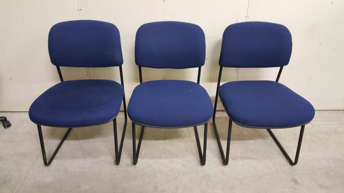 Blue Armless Guest Chairs