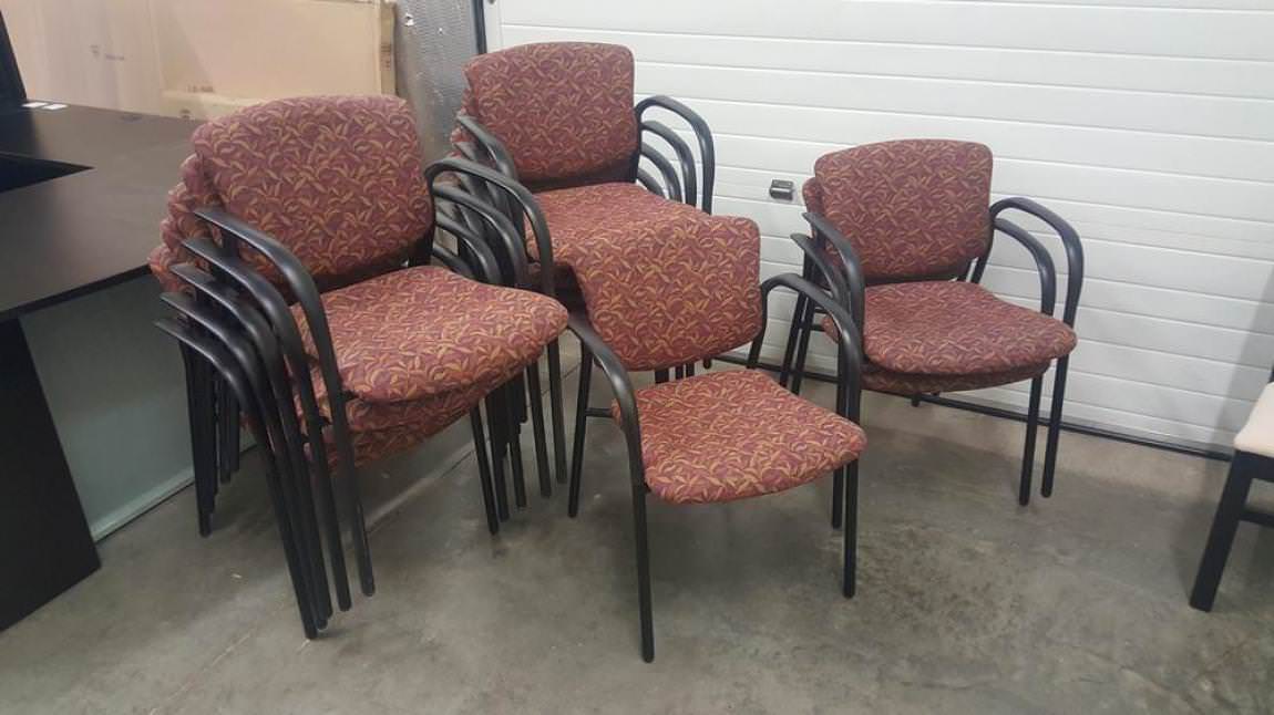 HighMark Leaf Maroon Office Stacking Guest Chair Set