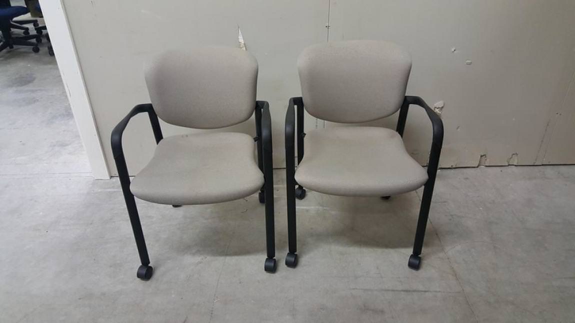 Light Gray Rolling Office Guest Chairs