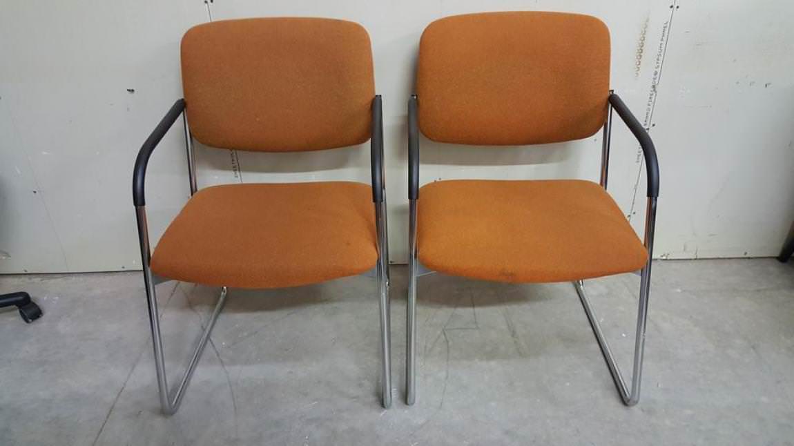 Orange waiting room online chairs