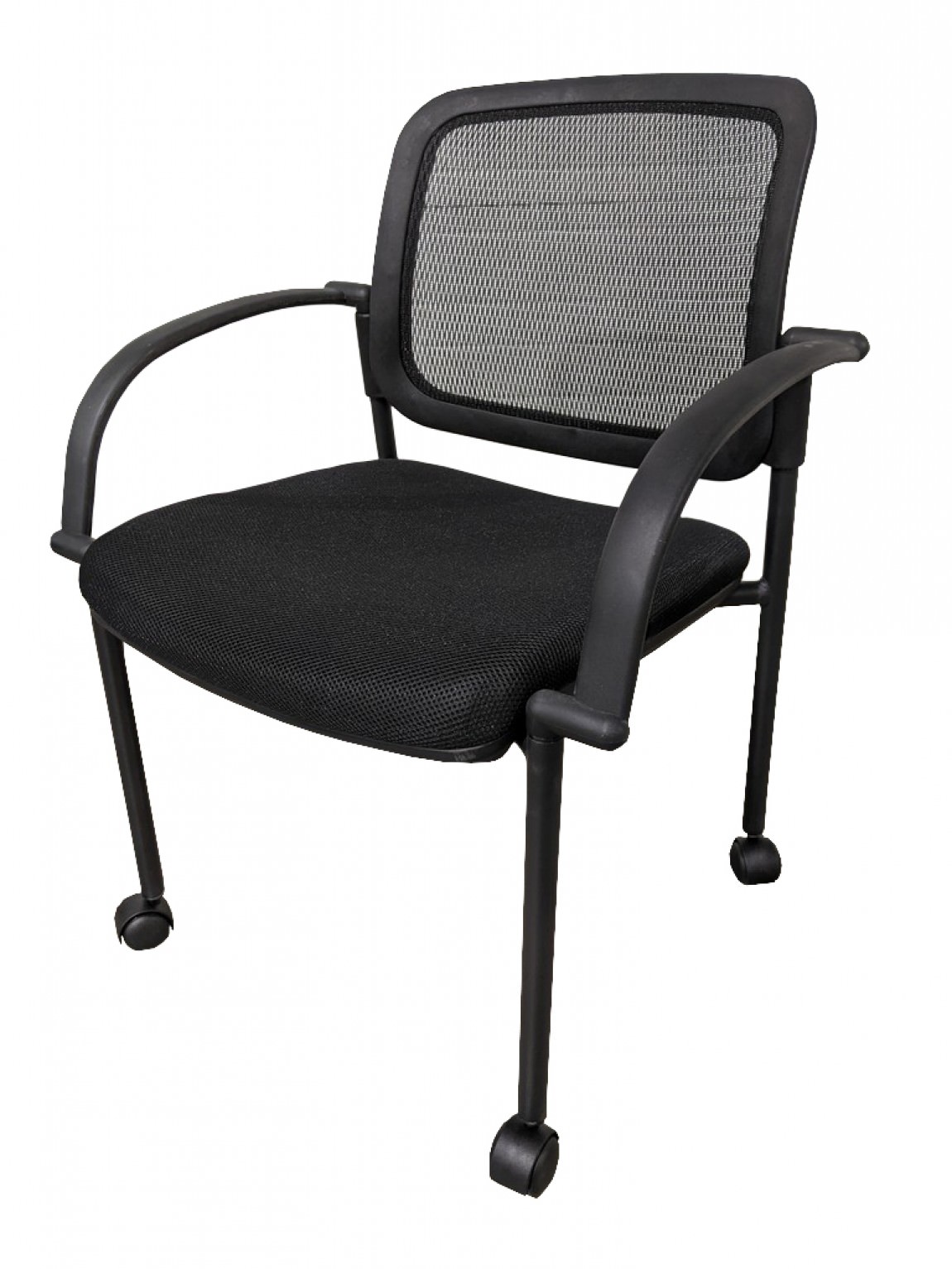 Mesh Back Rolling Guest Chair