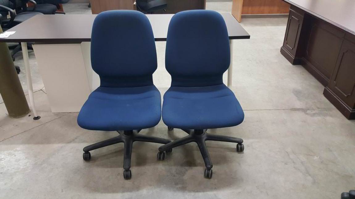 Blue Rolling Office Task Chairs