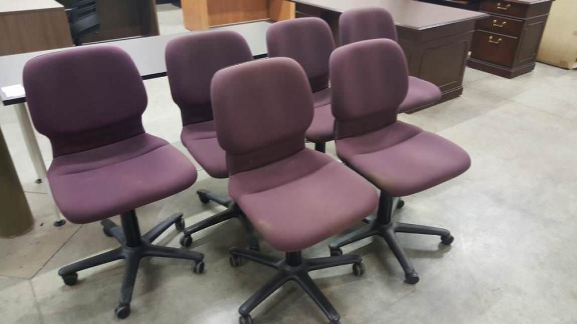 Purple Armless Rolling Office Task Chairs