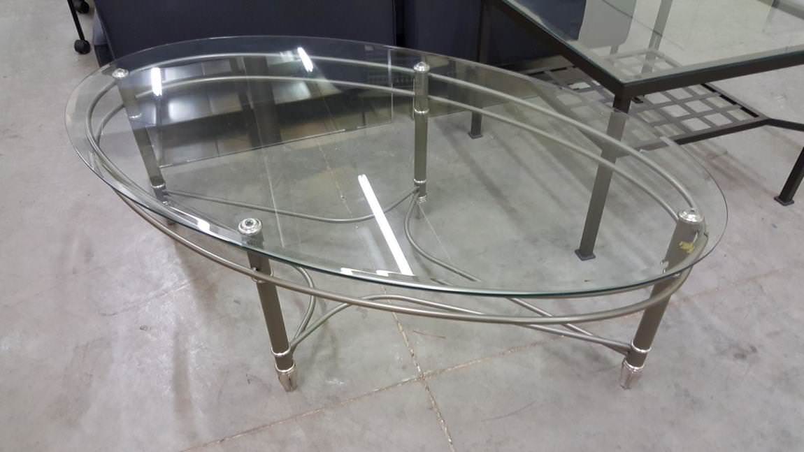 Oval Glass Coffee Table