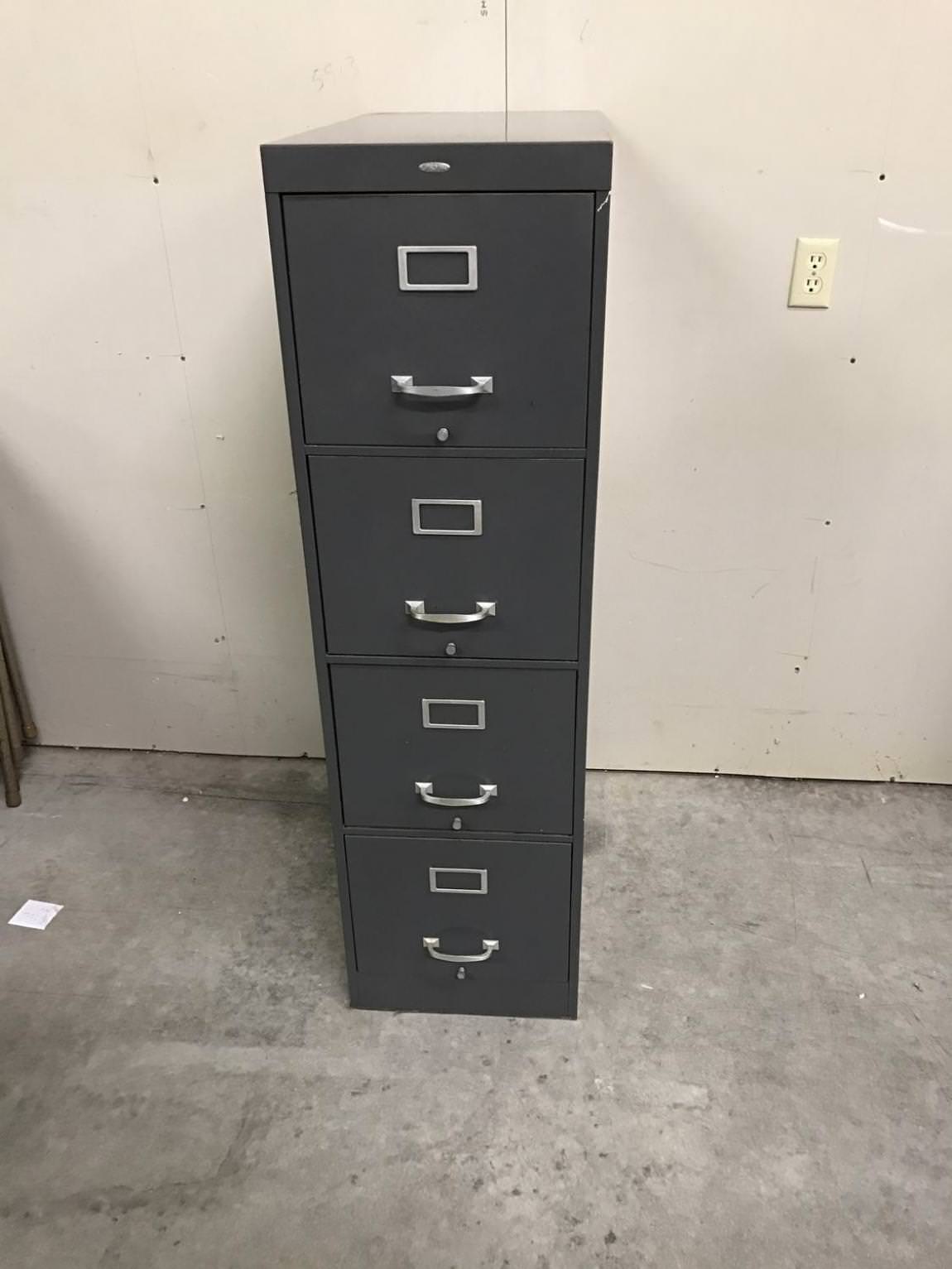 4 Drawer Dark Gray Filing Cabinet